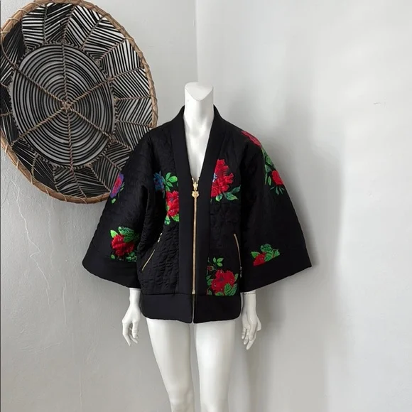 Kenzo Floral Embroidery Quilt Jacket - Picture 1 of 9